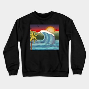 Ocean sunset landscape Crewneck Sweatshirt